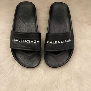 Balenciaga Slides 37.5 black leather